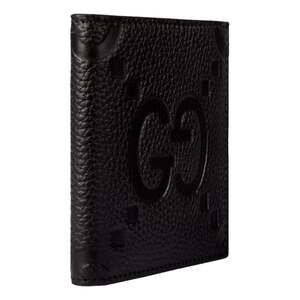 Gucci GG Embossed Black Leather Bifold
